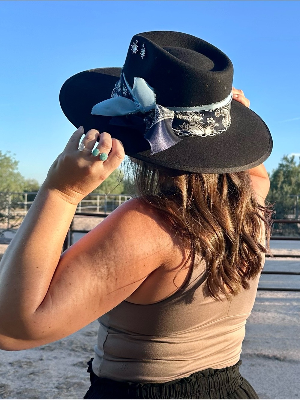 Virgo Zodiac Sign Branded Western Black Wool Hat